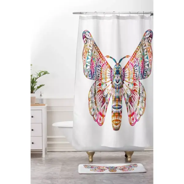 Stephanie Corfee Artsy Moth Shower Curtain White - Deny Designs