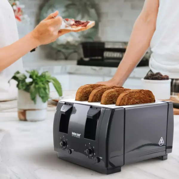 Better Chef 4 Slice Dual-Control Black Toaster