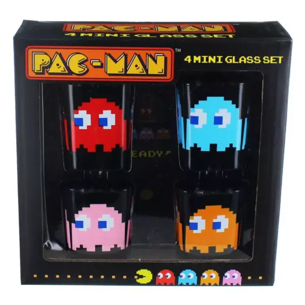 Just Funky Pacman Square Molded Shot Glasses Set of 4