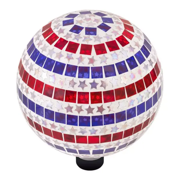 Alpine 11" Patriotic Stars and Stripes Glass Gazing Globe