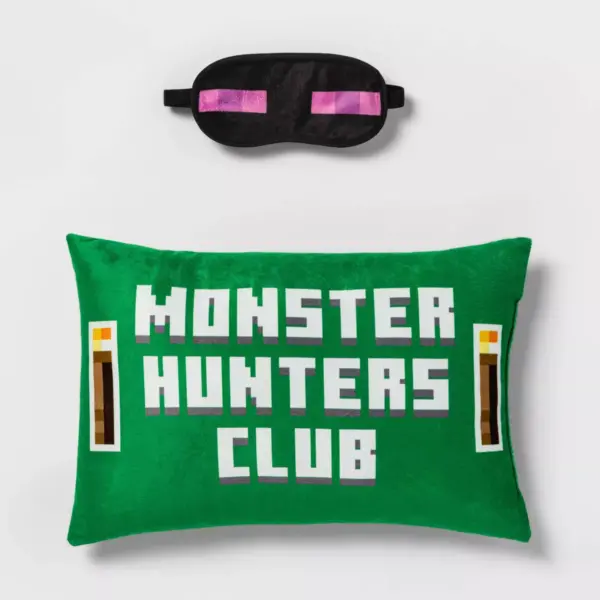 Minecraft Pillow with Eyemask and Slumberbag Set