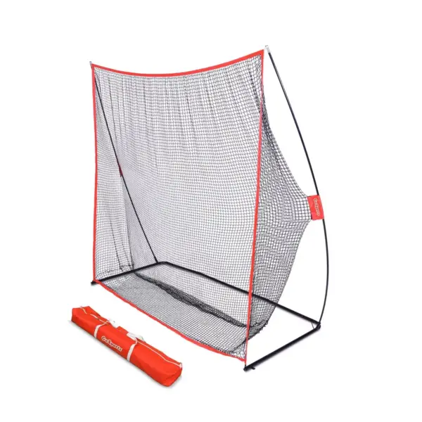 GoSports Golf Practice Hitting Net, 7 x 7 Foot Personal Driving Range with Ball Return Feature and Carrying Bag for Indoor or Outdoor Use