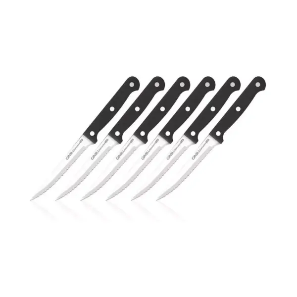 Ginsu Kiso Dishwasher Safe 6pc Steak Knife Set Black