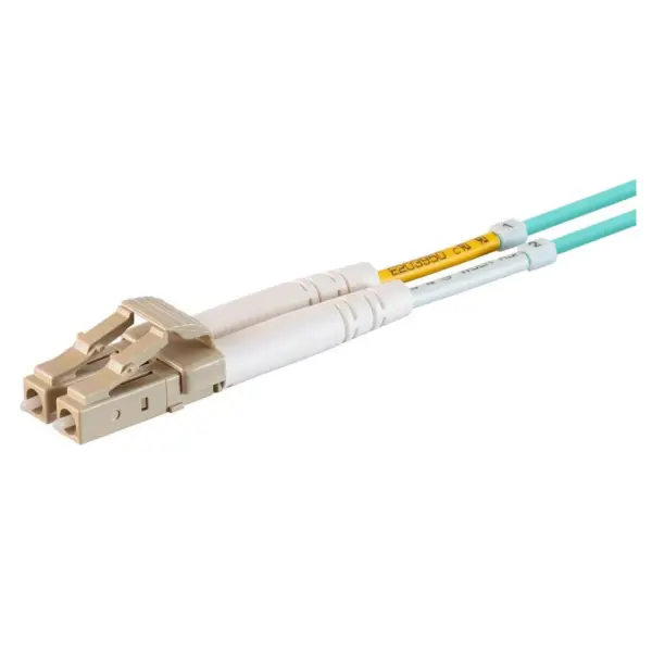 Monoprice OM4 Fiber Optic Cable - 15m (Meter) - LC/UPC-SC/UPC, Multi Mode, Duplex, 50/125 Type, 2.0mm, PVC