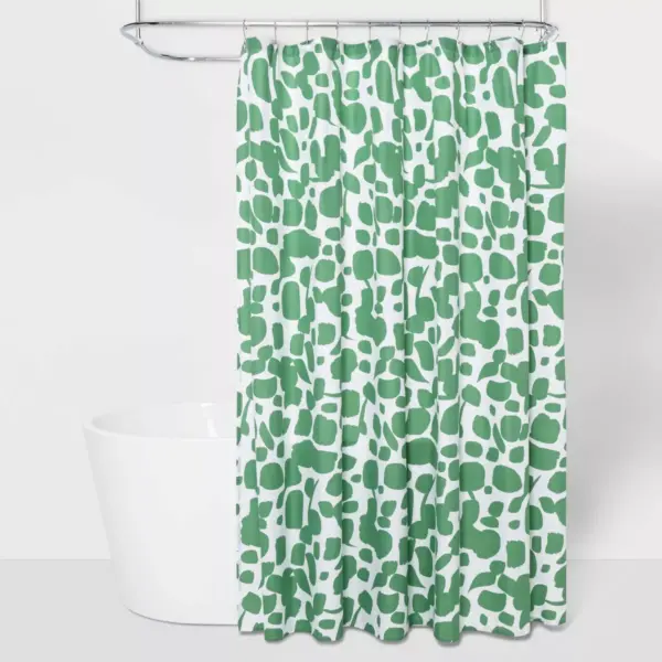 Microfiber Shower Curtain Green/White - Room Essentials™