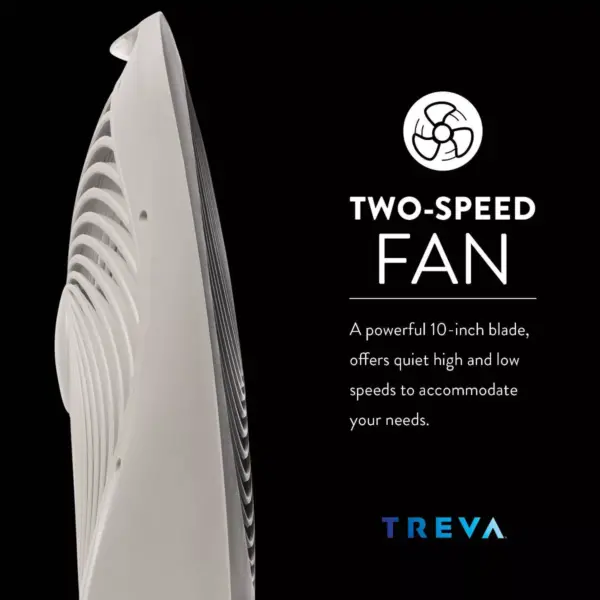 Treva 10" Battery Powered Portable Fin Fan with Adapter