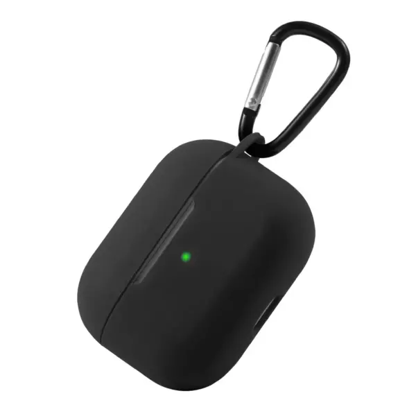 For AirPods Pro Case Silicone Protective Cover Skin with Keychain for Apple Airpod Pro 3 3rd Gen 2019 Wireless Charging Earbuds Case, Black by Insten