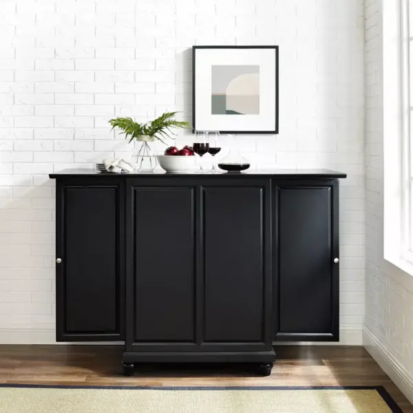 Cambridge Expandable Bar Cabinet Black - Crosley