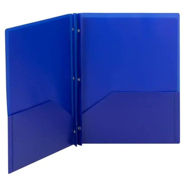 Smead Poly Two-Pocket Folder w/Fasteners 11 x 8 1/2 Blue 25/Box 87726