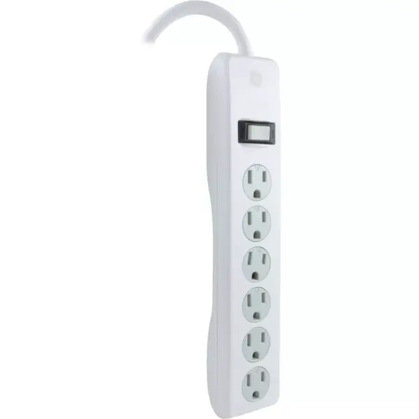 General Electric 6 Outlet Surge Protector 2' Cord White