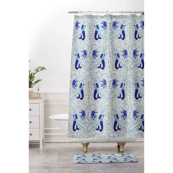 Ocean Creatures Shower Curtain Blue - Deny Designs