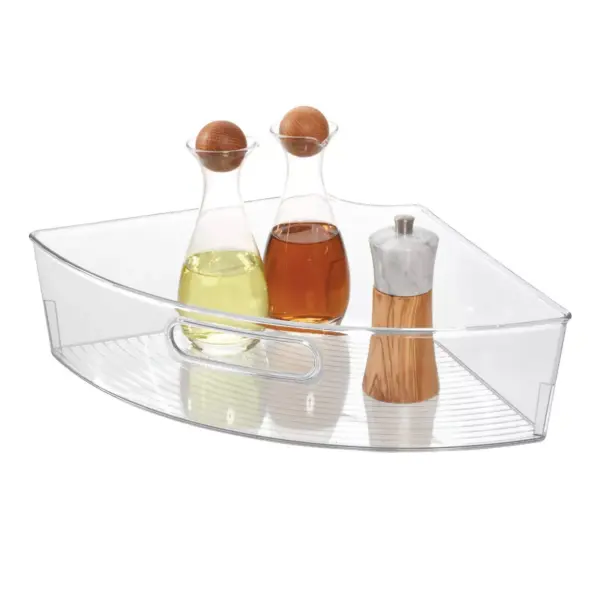 iDESIGN Linus 1/4 Wedge Lazy Susan Large Clear