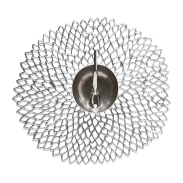 4pk Pressed Dahlia Placemats Silver - Chilewich