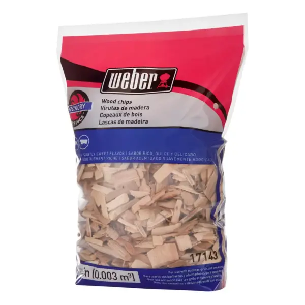 Weber Hickory Wood Chips, 192 Cu. In. bag