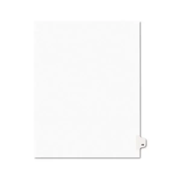 Avery-Style Legal Exhibit Side Tab Divider Title: 49 Letter White 25/Pack 01049