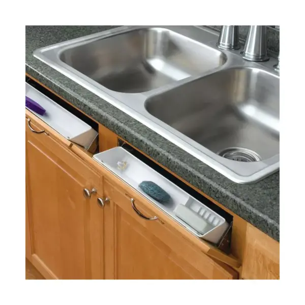 Rev-A-Shelf 6572-11-11-52 11" Kitchen Sink Front Tip-Out Accessory Trays, White