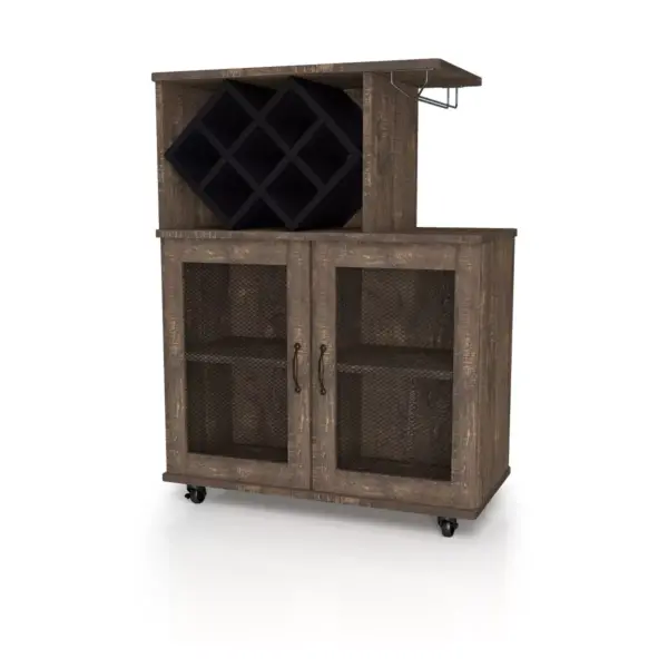 Morse Farmhouse Mobile Wine Cabinet Reclaimed Oak - HOMES: Inside + Out