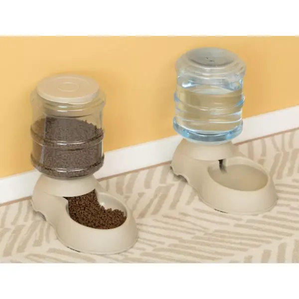 PawsMark Automatic Self Dispensing Gravity Pet Feeder and Waterer for Cats and Dogs