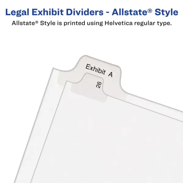 Avery Allstate-Style Legal Exhibit Side Tab Divider Title: K Letter White 25/Pack 82173