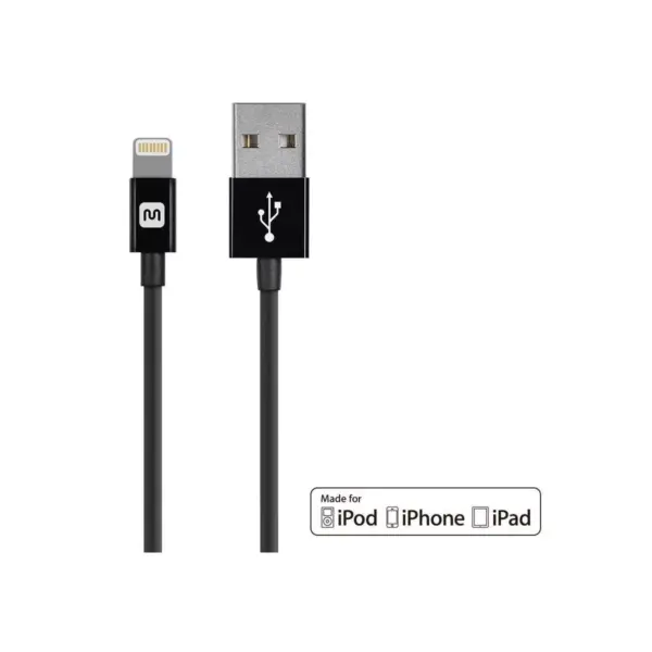 Monoprice Apple MFi Certified Lightning to USB Charge & Sync Cable - 3 Feet - Black | iPhone X, 8, 8 Plus, 7, 7 Plus, 6, 6 Plus, 5S - Select Series