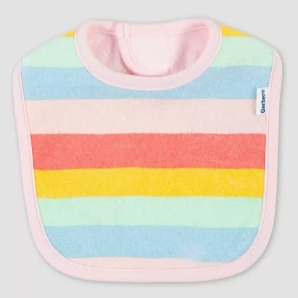 Gerber Baby Girls' 4pk Rainbow Bib