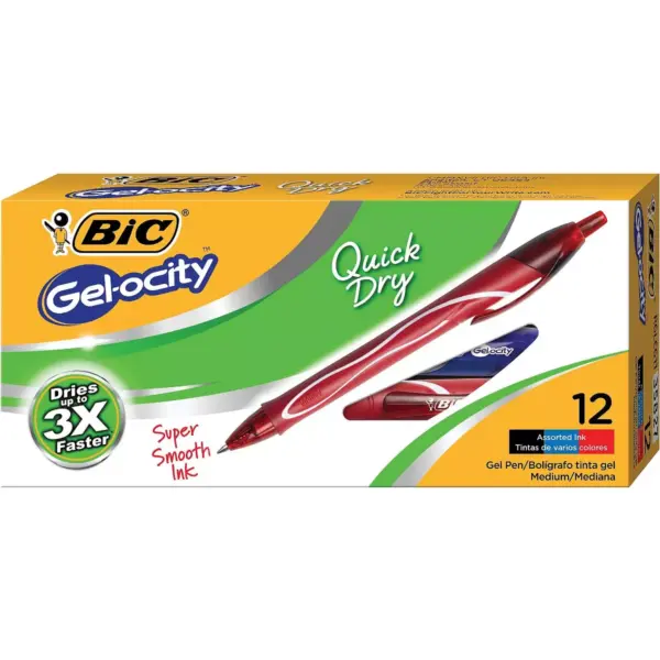 BIC Gel-ocity Quick Dry Gel Medium Point Assorted Ink 2728326