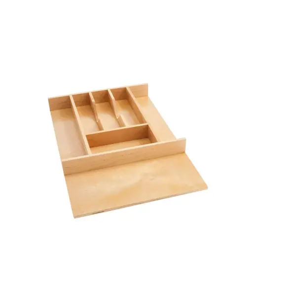 Rev-A-Shelf 4WCT-1SH Short Trim-to-Fit  Wooden Cutlery 7 Compartment Tray Insert Utensil Organizer for Kitchen Cabinet Drawers, Natural Maple