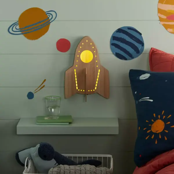 Rocket Wood Lit Wall Decor - Pillowfort™