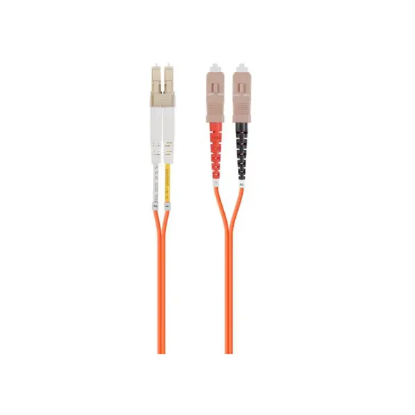 Monoprice OM1 Fiber Optic Cable - 2m (Meter) - LC/UPC-SC/UPC, Multi Mode, Duplex, 62.5/125 Type, 2.0mm, PVC