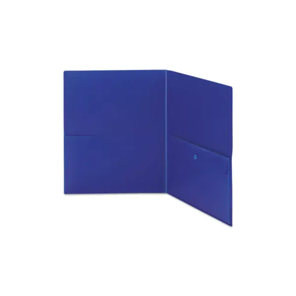 Smead Poly Two-Pocket Folder w/Security Pocket 11 x 8 1/2 Blue 5/Pack 87701