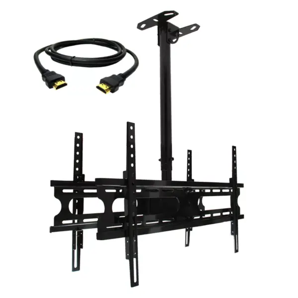 Tilt & Swivel Double Ceiling Mount for 37-70in Plasma-LCD-LED TV with HDMI Cable