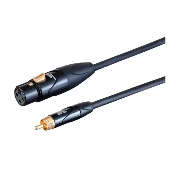 Monoprice XLR Female to RCA Male - 6 Feet - Black, Heavy Gauge 24AWG On Tour Cables, Gold Plated Connectors - Stage Right Series