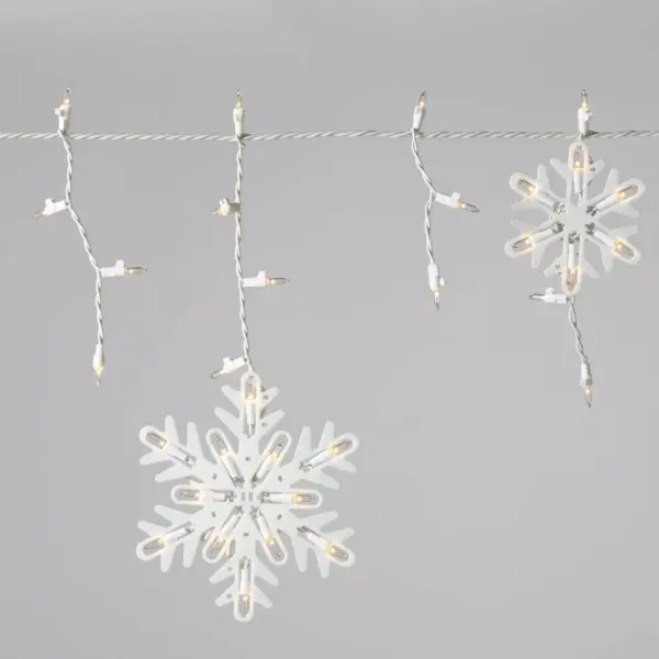 Christmas Incandescent Snowflake Icicle Novelty 150 Lights Clear with White Wire - Wondershop™