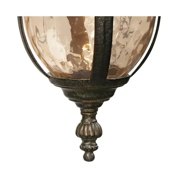 John Timberland Outdoor Wall Light Fixture Bronze 16 1/2" Hammered Glass Sconce for House Deck Patio Porch