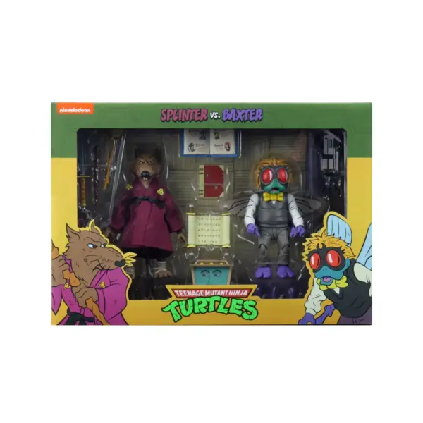 Teenage Mutant Ninja Turtles (Cartoon) - 7" Scale Action Figure - Splinter and Baxter 2pk