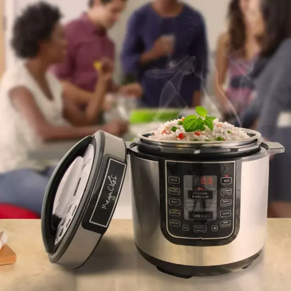 MegaChef 6qt Digital Pressure Cooker - Silver