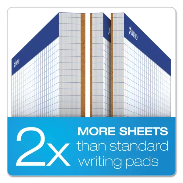 Ampad Quadrille Double Sheets Pad 8 1/2 x 11 3/4 White 100 Sheets 20210