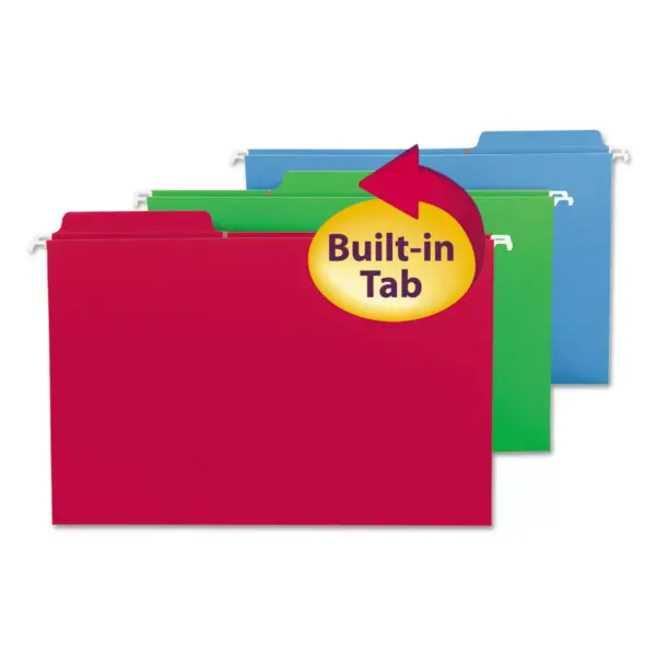 Smead FasTab Hanging Folders Legal Assorted 18/Box 64153