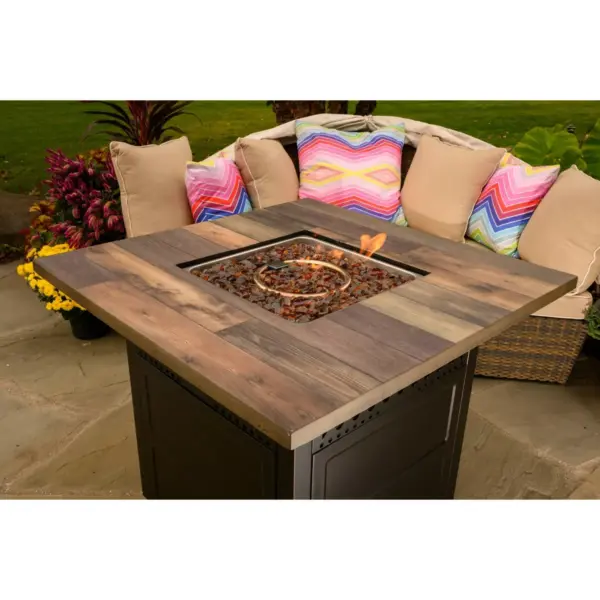 Harris Dual Heat Gas Outdoor Fire Pit/Patio Heater with Wood-Look Resin Mantel - Endless Summer