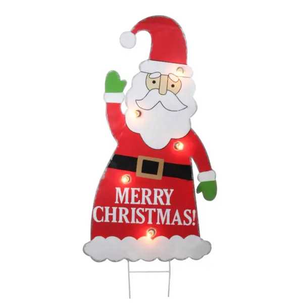 Roman 3' Red and White Lighted Santa Claus Merry Christmas Outdoor Decoration