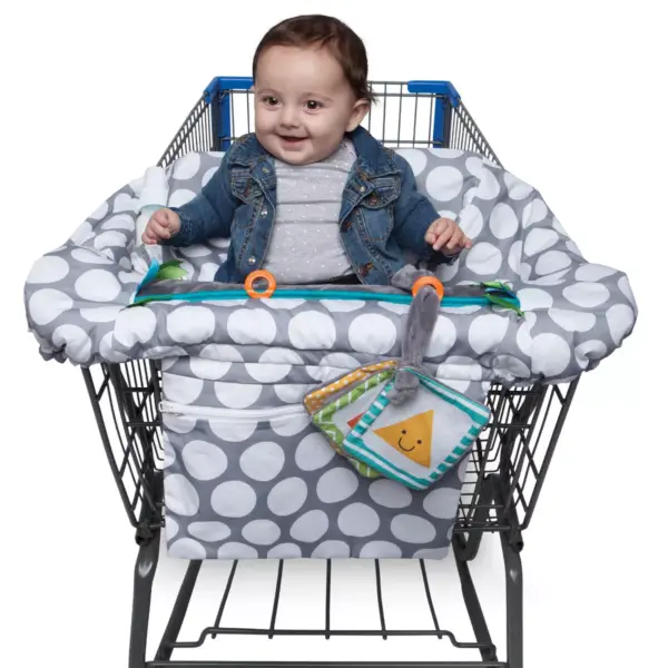 Boppy Preferred Shopping Cart and Restaurant High Chair Cover - Gray Jumbo Dots