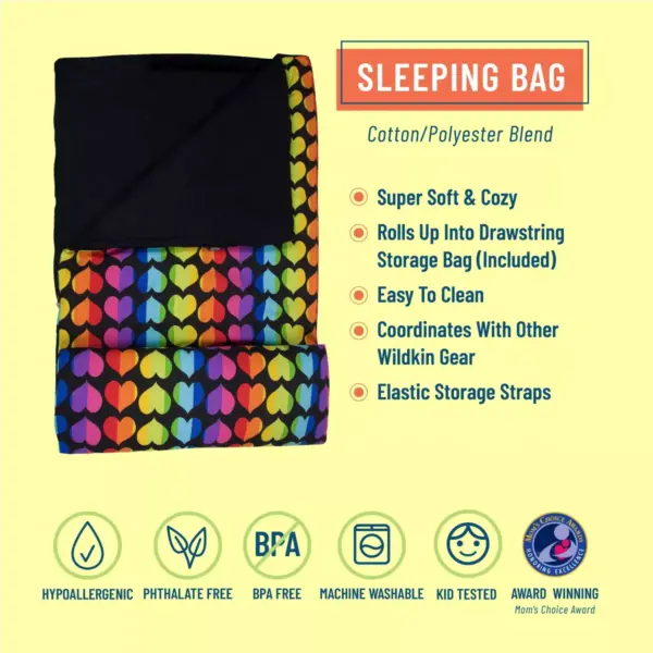 Wildkin Rainbow Hearts Original Sleeping Bag