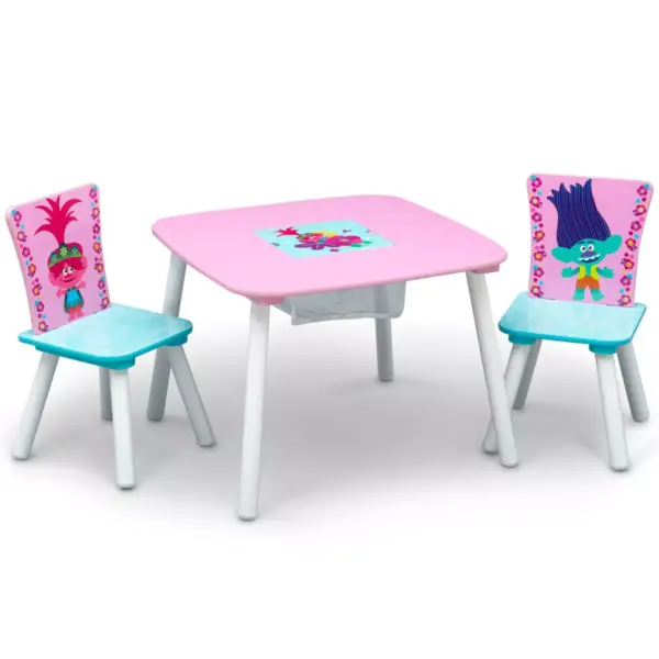 Trolls World Tour Table and Chair Set with Storage - Delta Children