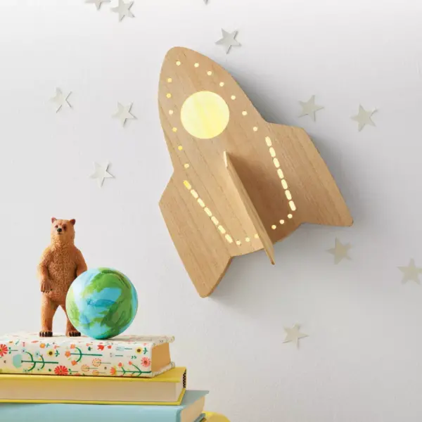 Rocket Wood Lit Wall Decor - Pillowfort™