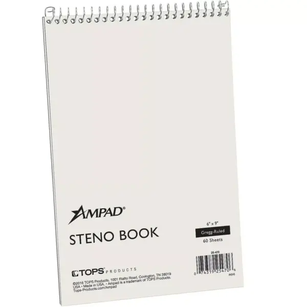 Ampad Steno Pad 6" x 9" Gregg White 60 Sheets/Pad (TOP 25-470)