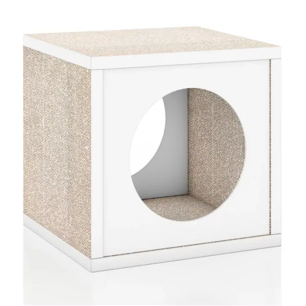 Way Basics Eco Cube Cat Scratcher - S/M - White