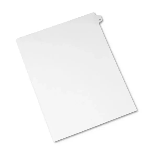 Avery-Style Legal Exhibit Side Tab Divider Title: 51 Letter White 25/Pack 01051