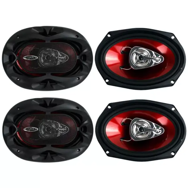 BOSS CH6930 6x9" 400W 3-Way Car Coaxial Audio Stereo Speakers Red