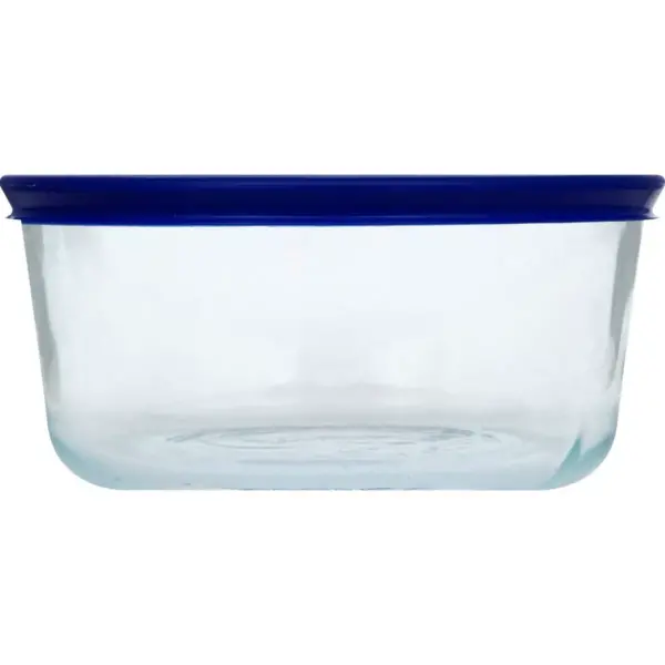 Pyrex 4 Cup Glass Round Storage Container Blue