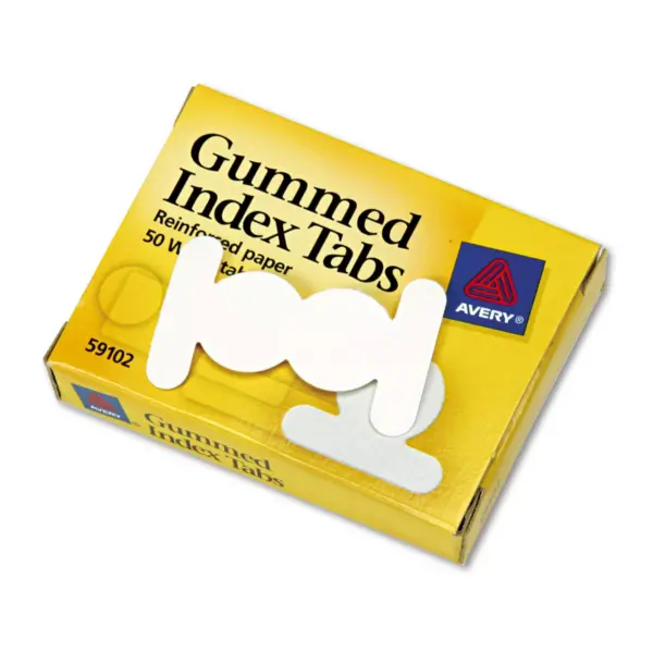 Avery Gummed Index Tabs 1/2 in White 50/Pack 59102